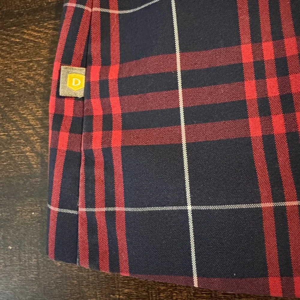 Dennis Uniform Plaid Pleated School Jumper Dress Navy Red 7 Girl Academic Preppy